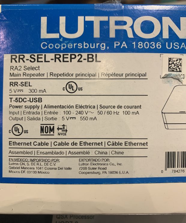 Lutron RA2 Select Main Repeater