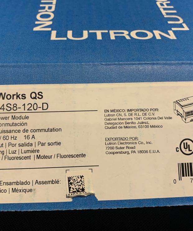 Lutron HomeWorks DIN Rail Switch Module LQSE-4S8-120-D