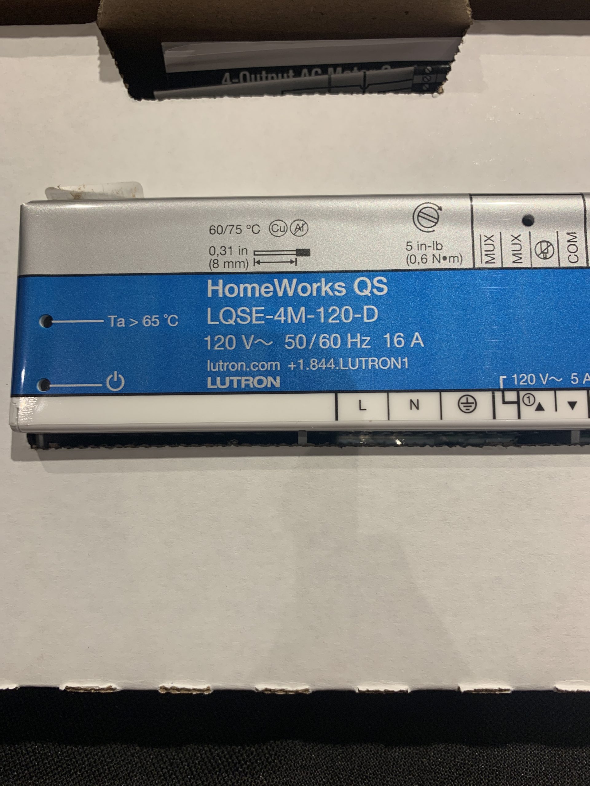 Lutron HomeWorks LQSE-4M Motor Control