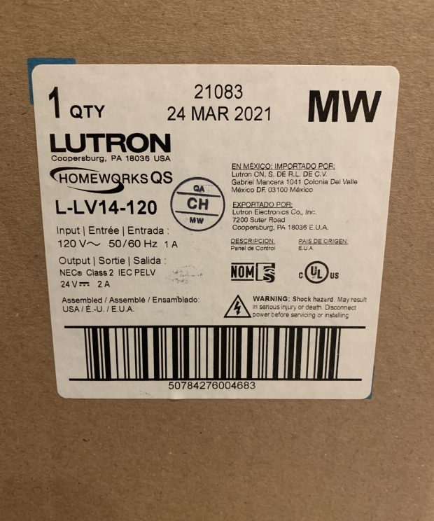 Lutron HomeWorks LV14 Panel