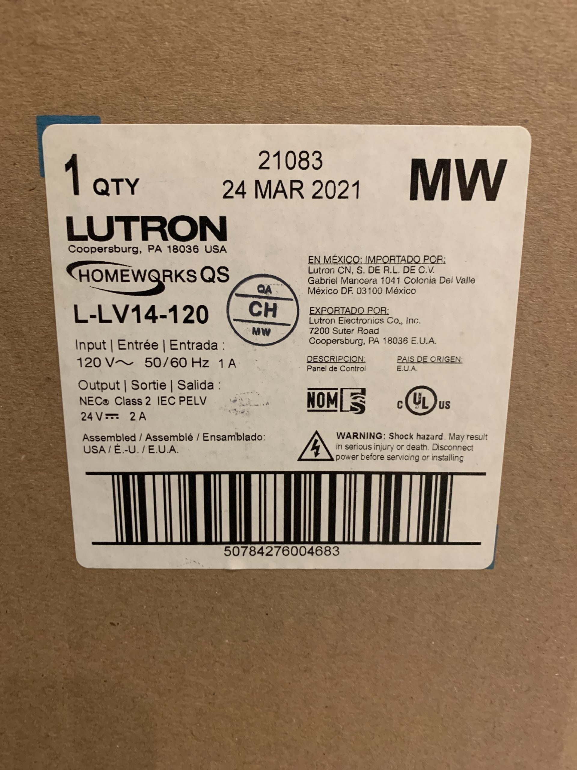 Lutron HomeWorks LV14 Panel