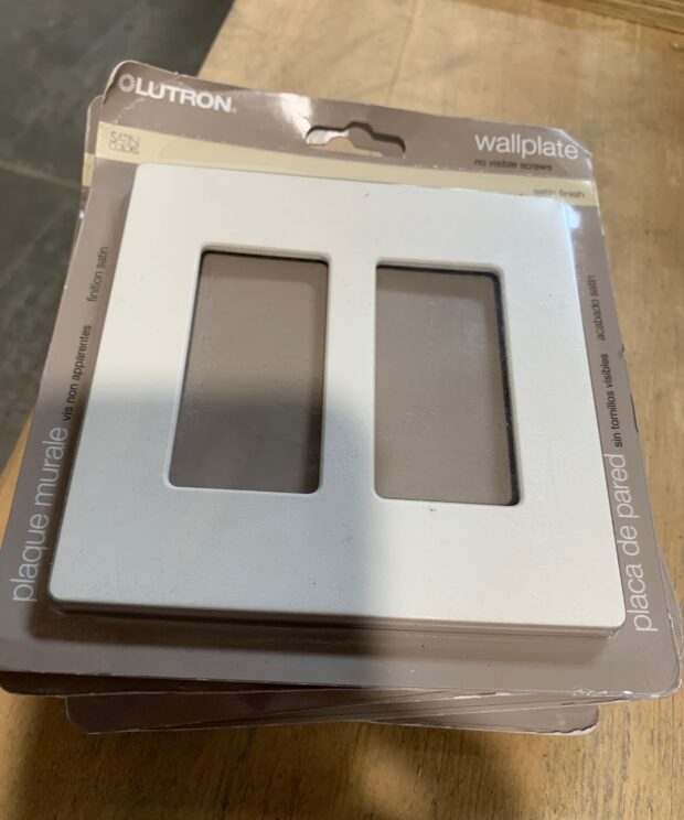 Lutron Claro 2 Gang Trim Plate Satin Biscuit SC-2-BI