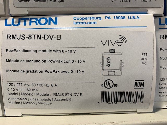 Lutron PowPak 0-10V RMJS-8TN-DV-B