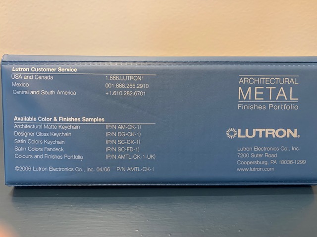 Lutron Architectural Metal Finish Portfolio AMTL-CK-1