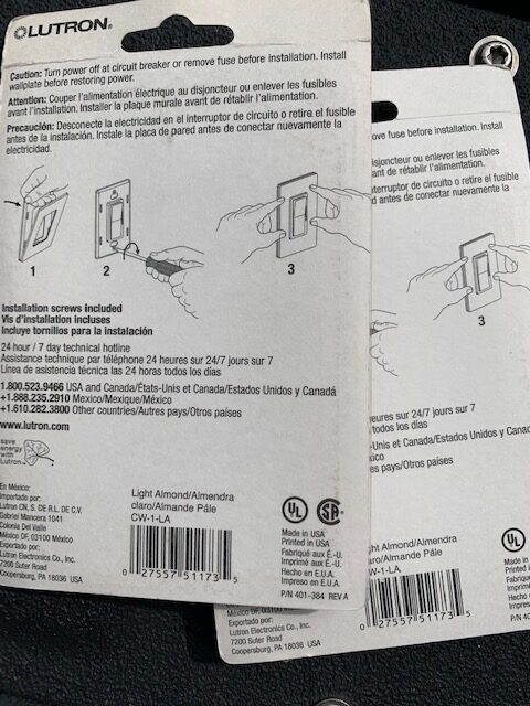 Lutron Claro Trim Plate CW-1-LA