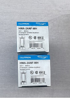 Lutron HomeWorks QS wired FAN Dimmer HWA-2ANF-WH