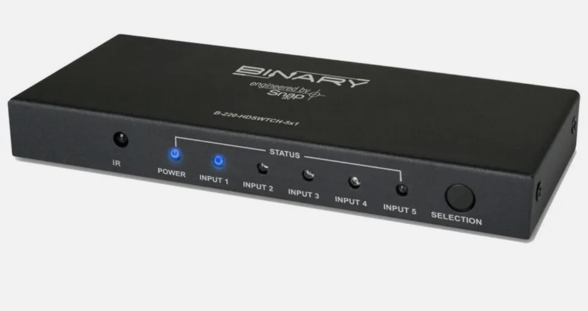 Binary B-220-HDSWTCH-5X1 HDMI Switcher Single HDMI Output