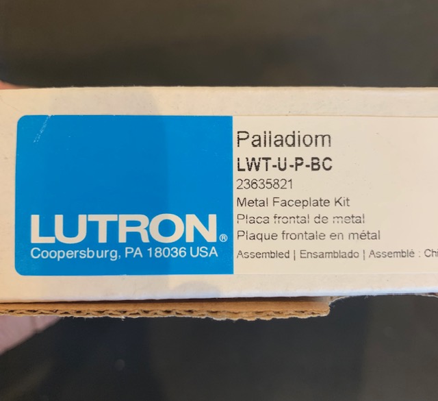 Lutron Palladiom 1 Gang Trim Plate Bright Chrome LWT-U-P-BC