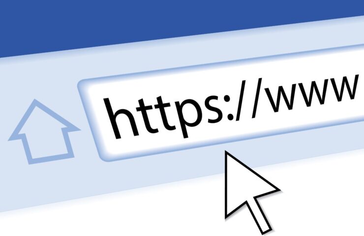 closeup of browser tab with "https://w" written on it and an arrow pointing to it