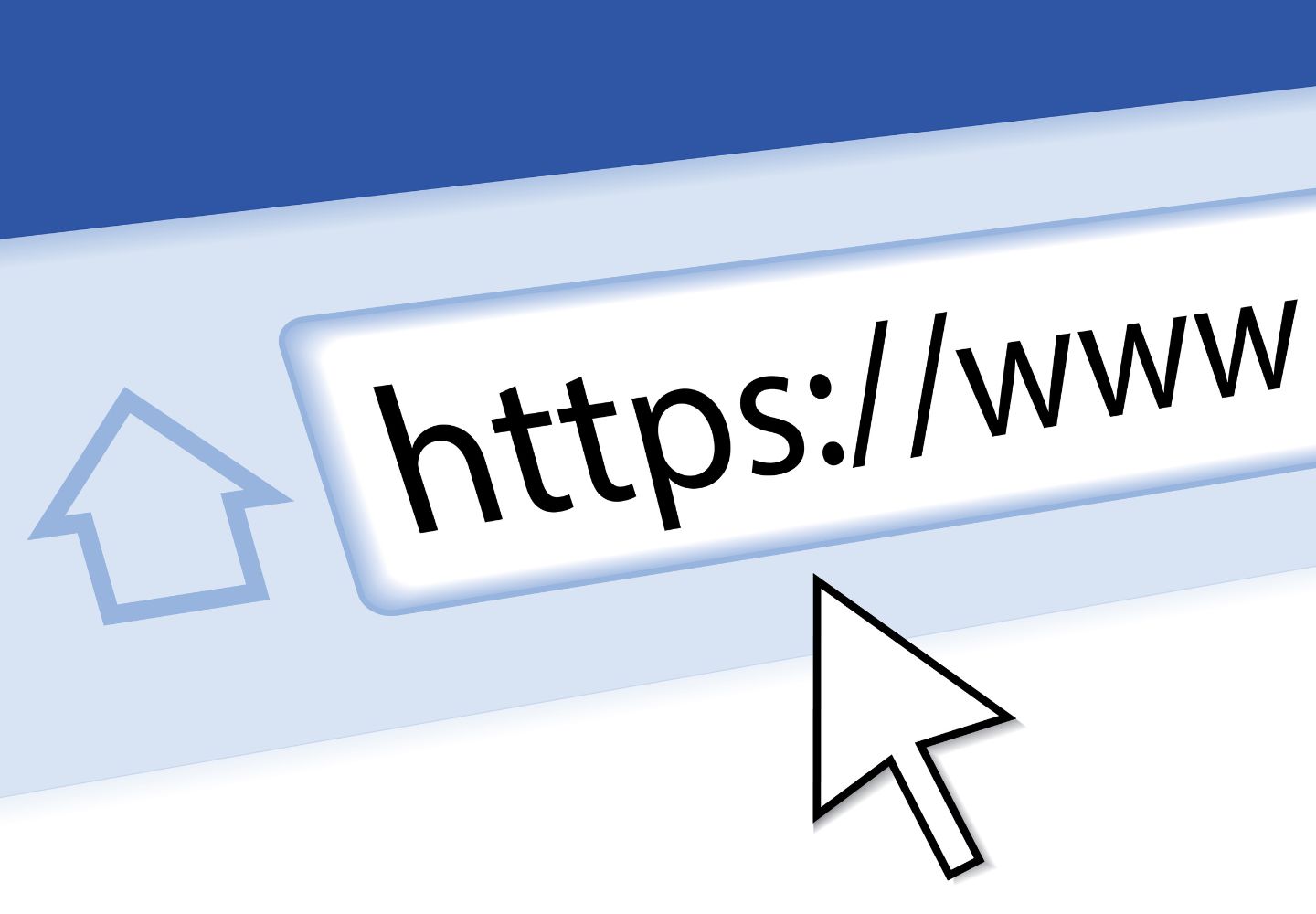 closeup of browser tab with "https://w" written on it and an arrow pointing to it